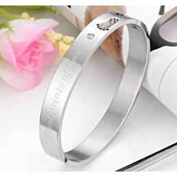 Bracciale In Titanio Di Eccellente Qualità Per Gli Amanti Con Strass