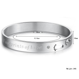 Bracciale In Titanio Di Eccellente Qualità Per Gli Amanti Con Strass