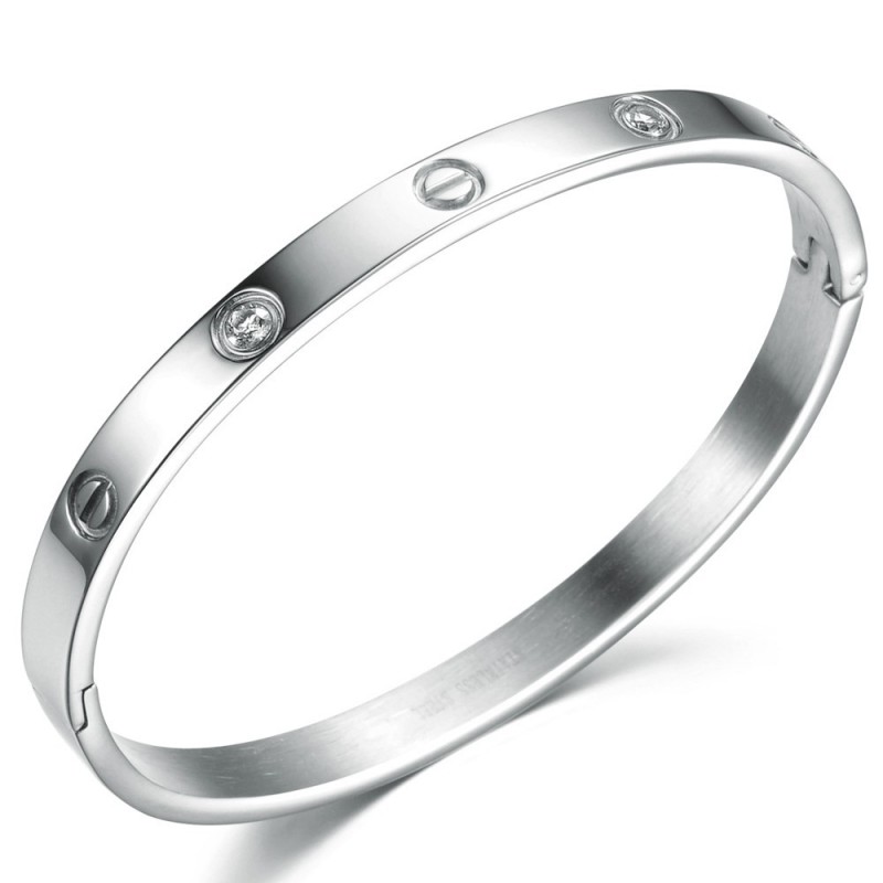 Bracciale Da Donna In Titanio Di Alta Qualità Con Diamante Bracciale Da Donna In Titanio Di Alta Qualità Con Diamante