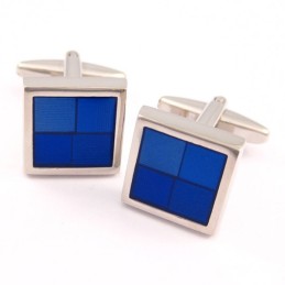Gemelli Funky In Titanio E Quadrati Blu