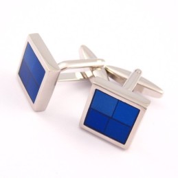 Gemelli Funky In Titanio E Quadrati Blu