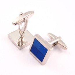 Gemelli Funky In Titanio E Quadrati Blu