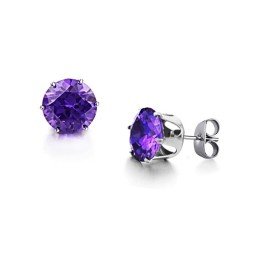 Noto Per I Suoi Orecchini Da Donna In Titanio Viola Di Alta Qualità Con Diamanti