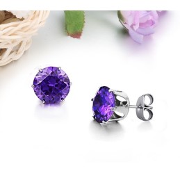 Noto Per I Suoi Orecchini Da Donna In Titanio Viola Di Alta Qualità Con Diamanti