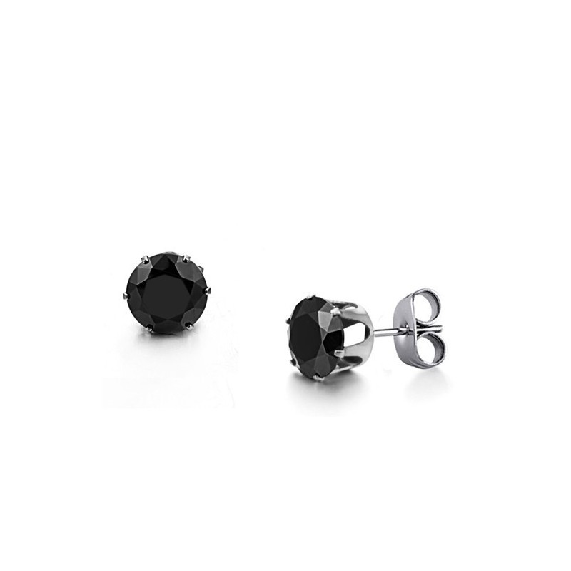Orecchini Maschili In Titanio Nero Di Alta Qualità Con Diamante Orecchini Maschili In Titanio Nero Di Alta Qualità Con Diamante