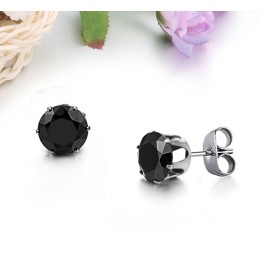 Orecchini Maschili In Titanio Nero Di Alta Qualità Con Diamante