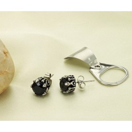 Orecchini In Titanio Nero Con Diamante, Reputazione Affidabile