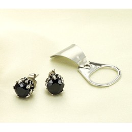 Orecchini In Titanio Nero Con Diamante, Reputazione Affidabile