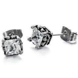 Orecchini Unisex In Titanio Di Qualità Stabile Con Diamante