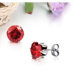 Orecchini Da Donna In Titanio Rosso Di Ottima Qualità Con Strass
