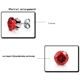 Orecchini Da Donna In Titanio Rosso Di Ottima Qualità Con Strass