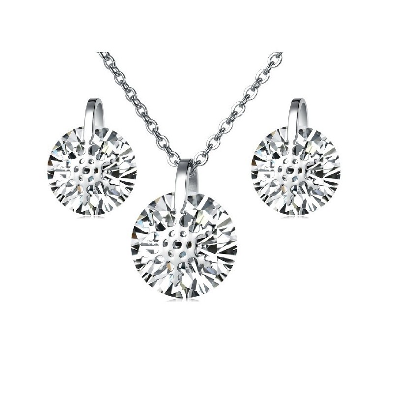 Collana E Orecchini In Titanio Con Fiocco Di Neve Da Donna, Con Strass, Di Qualità E Quantità Assicurate Collana E Orecchini In Titanio Con Fiocco Di Neve Da Donna, Con Strass, Di Qualità E Quantità Assicurate