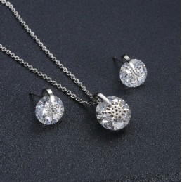 Collana E Orecchini In Titanio Con Fiocco Di Neve Da Donna, Con Strass, Di Qualità E Quantità Assicurate