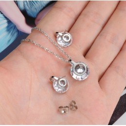 Collana E Orecchini In Titanio Con Fiocco Di Neve Da Donna, Con Strass, Di Qualità E Quantità Assicurate