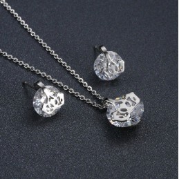 Collana E Orecchini Da Donna In Titanio Di Qualità Affidabile Con Strass
