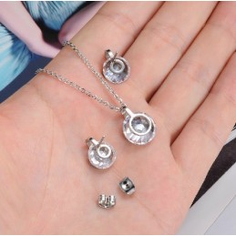 Collana E Orecchini Da Donna In Titanio Di Qualità Affidabile Con Strass