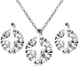 Collana E Orecchini In Titanio Di Qualità Queen Of Quality Con Strass