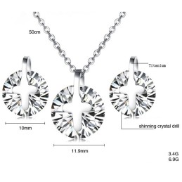 Collana E Orecchini In Titanio Di Qualità Queen Of Quality Con Strass