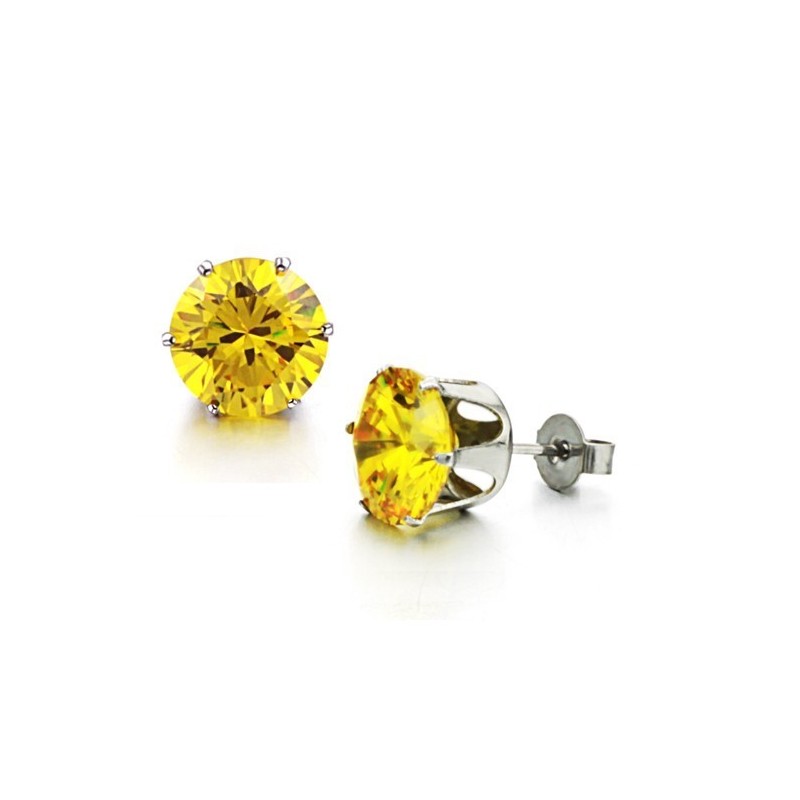 Orecchini Da Donna In Titanio Giallo Resistenti All'Uso Con Strass Orecchini Da Donna In Titanio Giallo Resistenti All'Uso Con Strass