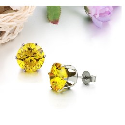 Orecchini Da Donna In Titanio Giallo Resistenti All'Uso Con Strass