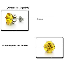 Orecchini Da Donna In Titanio Giallo Resistenti All'Uso Con Strass