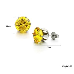Orecchini Da Donna In Titanio Giallo Resistenti All'Uso Con Strass