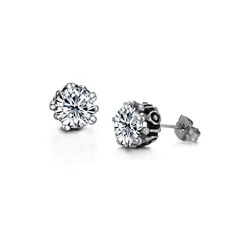 Orecchini Da Donna In Titanio Bianco Di Ottima Qualità Con Strass Orecchini Da Donna In Titanio Bianco Di Ottima Qualità Con Strass