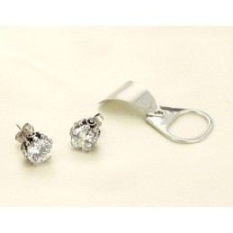 Orecchini Da Donna In Titanio Bianco Di Ottima Qualità Con Strass