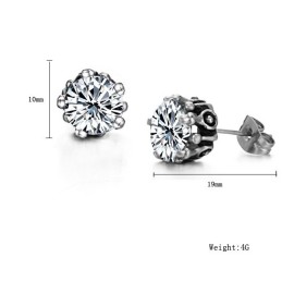 Orecchini Da Donna In Titanio Bianco Di Ottima Qualità Con Strass