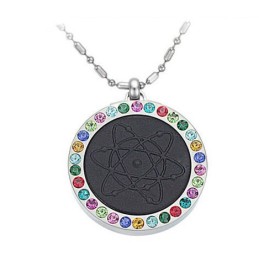 Collana In Titanio Pelelith Con Diamante, Durevole E Salutare