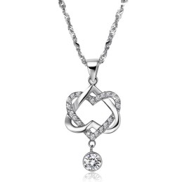 Collana In Titanio Placcato Platino Con Nodo Di Qualità Stabile