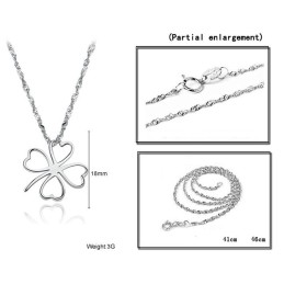 Collana In Titanio Placcato Platino A Forma Di Trifoglio Femminile, Facile Da Usare