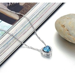 Collana Di Titanio Placcata In Platino Con Strass Per Donna Di Alta Qualità