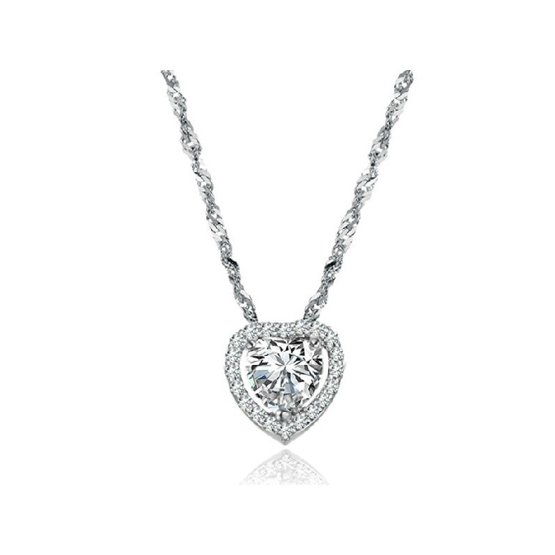 Collana In Titanio Placcata In Platino Con Strass, Di Qualità Affidabile, Per Donna. Collana In Titanio Placcata In Platino Con Strass, Di Qualità Affidabile, Per Donna.