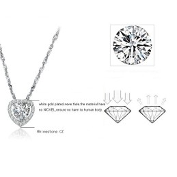 Collana In Titanio Placcata In Platino Con Strass, Di Qualità Affidabile, Per Donna.