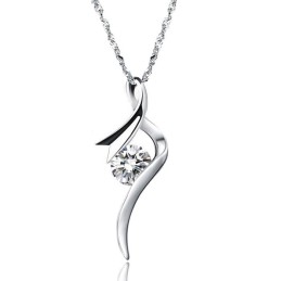 Collana Da Donna In Titanio Placcato Platino Di Qualità Stabile Con Diamante