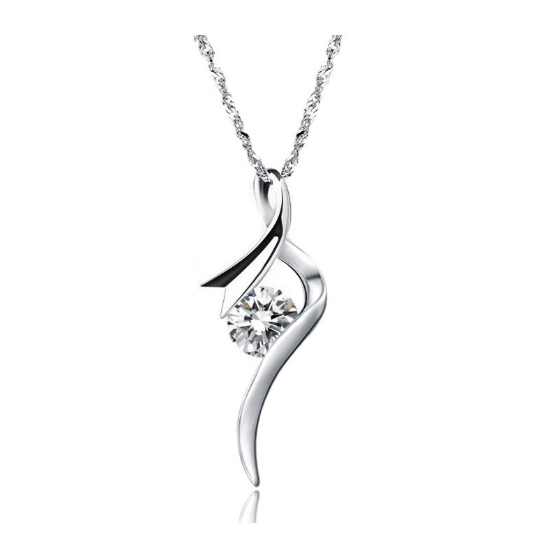 Collana Da Donna In Titanio Placcato Platino Di Qualità Stabile Con Diamante Collana Da Donna In Titanio Placcato Platino Di Qualità Stabile Con Diamante