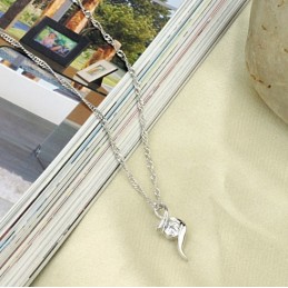 Collana Da Donna In Titanio Placcato Platino Di Qualità Stabile Con Diamante