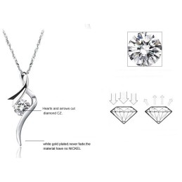 Collana Da Donna In Titanio Placcato Platino Di Qualità Stabile Con Diamante