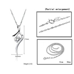 Collana Da Donna In Titanio Placcato Platino Di Qualità Stabile Con Diamante