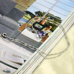 Ampia Varietà Di Collana In Titanio Placcato Platino Retrò Da Donna