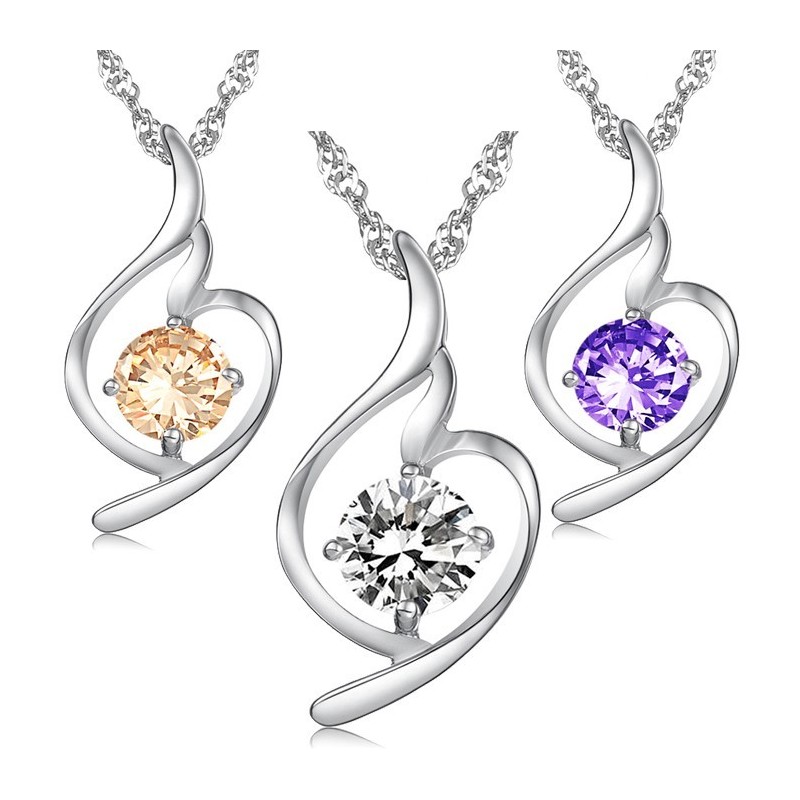 Collana In Titanio Placcato Platino Con Diamante, Regina Della Moda Femminile Di Qualità Collana In Titanio Placcato Platino Con Diamante, Regina Della Moda Femminile Di Qualità