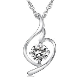 Collana In Titanio Placcato Platino Con Diamante, Regina Della Moda Femminile Di Qualità