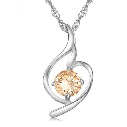 Collana In Titanio Placcato Platino Con Diamante, Regina Della Moda Femminile Di Qualità
