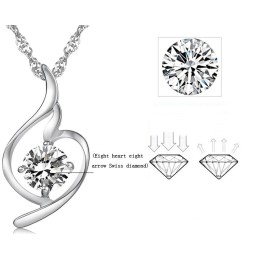 Collana In Titanio Placcato Platino Con Diamante, Regina Della Moda Femminile Di Qualità