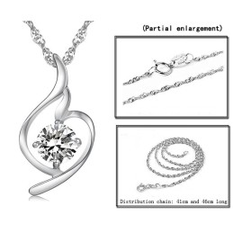 Collana In Titanio Placcato Platino Con Diamante, Regina Della Moda Femminile Di Qualità