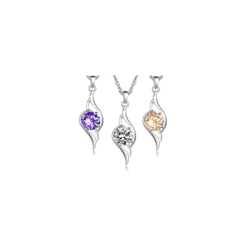 Collana Da Donna In Titanio Placcato Platino Con Diamante, Qualità E Quantità Garantite Collana Da Donna In Titanio Placcato Platino Con Diamante, Qualità E Quantità Garantite