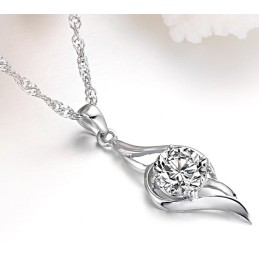 Collana Da Donna In Titanio Placcato Platino Con Diamante, Qualità E Quantità Garantite
