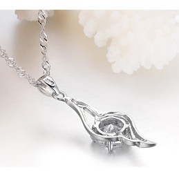 Collana Da Donna In Titanio Placcato Platino Con Diamante, Qualità E Quantità Garantite