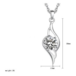 Collana Da Donna In Titanio Placcato Platino Con Diamante, Qualità E Quantità Garantite